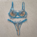 Set de Lencería de Encaje Floral | Azul