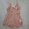 Vestido Babydoll de Encaje y Malla | Palo de rosa