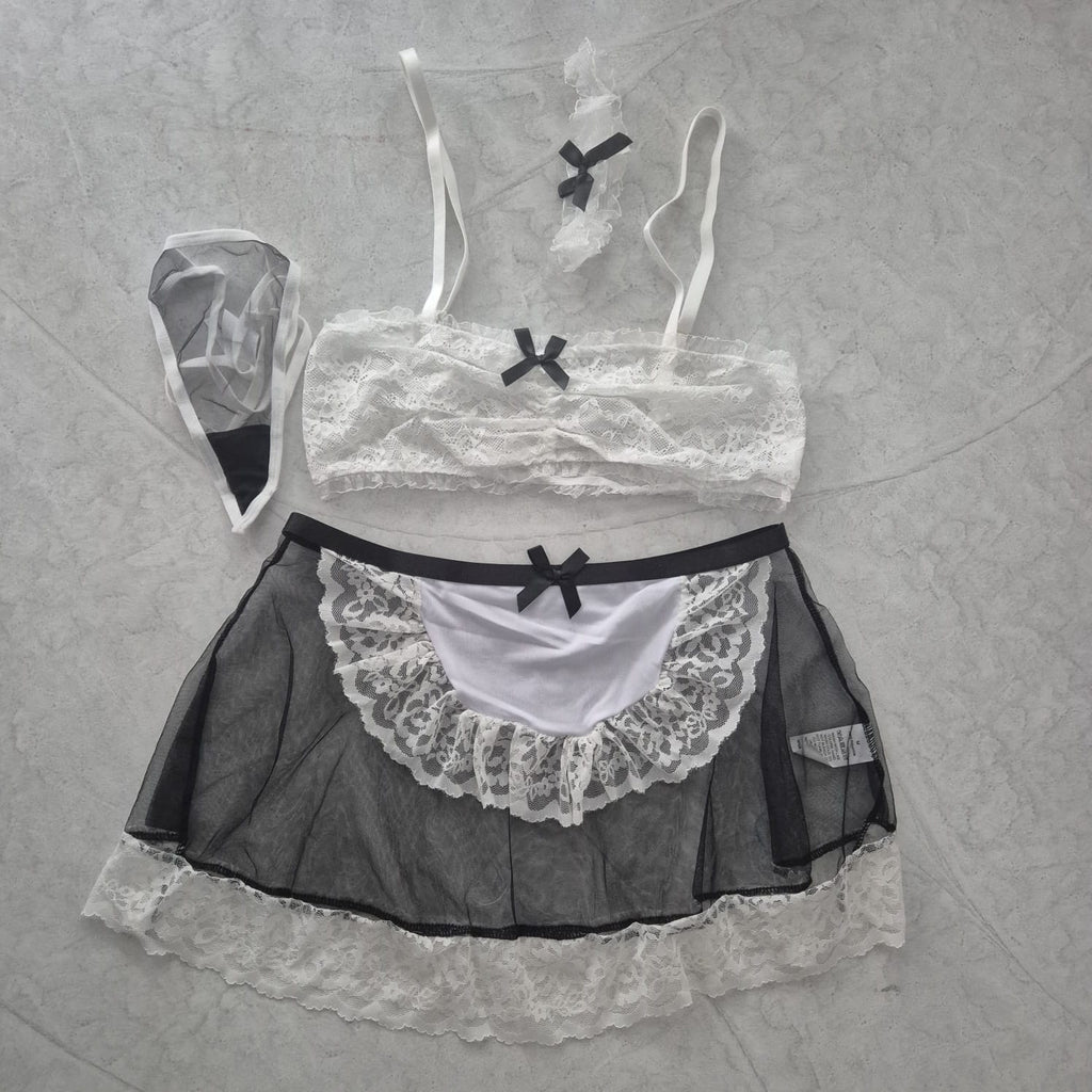Set de Lencería Disfraz De Francesa (4 Piezas)