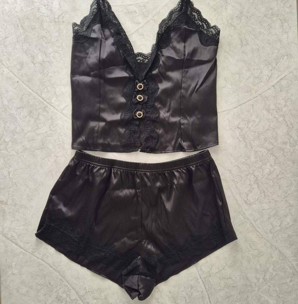 Set de Pijama Satinada | Negra