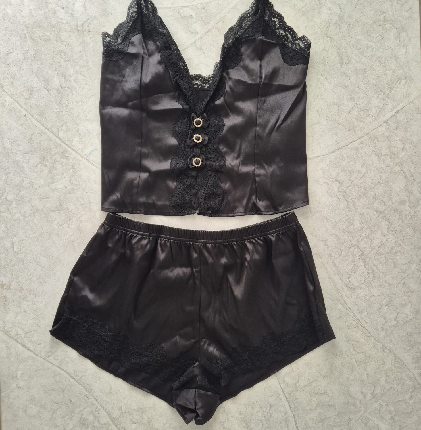 Set de Pijama Satinada | Negra
