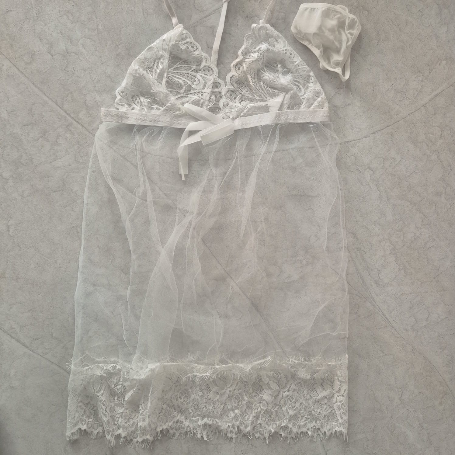 Babydoll de Encaje  | Vinotinto & Blanco